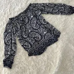 【Abercrombie&Fitch】オフショルダー長袖ブラウス ネイビー S