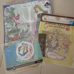 一番くじ　白雪姫　アリス　オーロラ姫　クリアファイルセット　ステッカー　ハンカチ