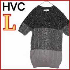 美品!! 【HVC】 リネン混 Vネック 半袖 ニット サマー カジュアルのサムネイル