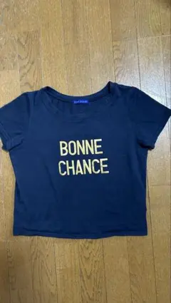 エディグレース BONNE CHANCE ロゴ 半袖 Tシャツ ネイビーのサムネイル