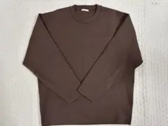 ブラウン 長袖ニット クルーネック S