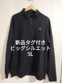 新品タグ付 4XO アディダスゴルフ ハーフジップスウェット 黒 厚手のサムネイル