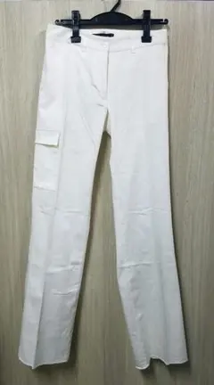ストレッチレディースゴルフパンツ/ホワイト/Ｌサイズ