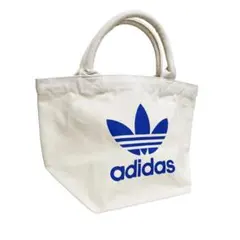【激レア非売品‼️】美品 adidas ミニトートバッグ 弁当 キャンバス地 白のサムネイル