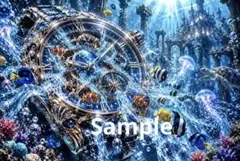 深海の時計塔 デジタルアート ポストカード