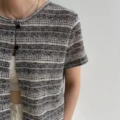 nokcha / jacquard open tops(black) Fのサムネイル