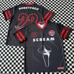 目を引く★スクリーム/ゴーストフェイス★半袖Tシャツ/サッカージャージ/映画Tのサムネイル