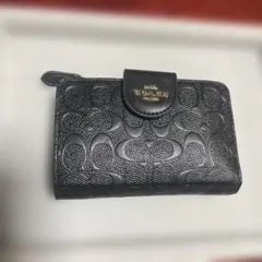 COACH 二つ折り財布 ブラック シグネチャーのサムネイル