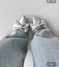 リボンフラットパンプス