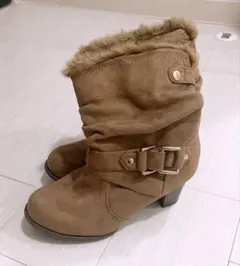 【値下げ】スエードファーショートブーツ【ブラウン】