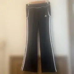 adidas 黒 ジャージパンツ サイドストライプ