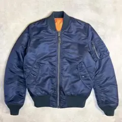 《美品》Alpha アルファ MA-1 ミリタリージャケット ネイビー 短丈 S