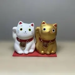 招き猫セット　白　金