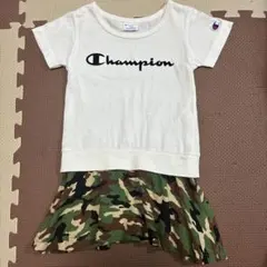 100 Champion × hushush半袖ワンピース 迷彩柄