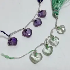 xk527/SALE！半貴石◇アメジスト　グリーンアメジスト　ハートカット