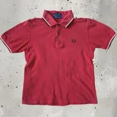 FRED PERRY ポロシャツ M12SP 鹿の子 刺繍ロゴ 英国製 赤