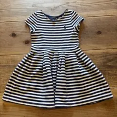 POLO RALPH LAUREN ボーダー 半袖ワンピース 4/4T
