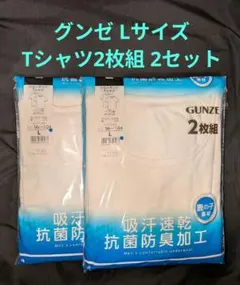 GUNZE グンゼ メンズ クルーネックTシャツ 2枚組 Lサイズ 2セット