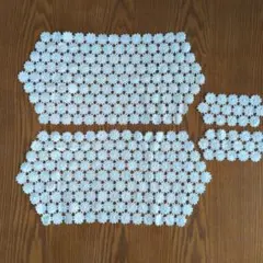 お花のレース編み ドイリー ホワイト 長方形 大小4枚セット