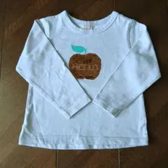 petit main リンゴ刺繍 長袖カットソー 100