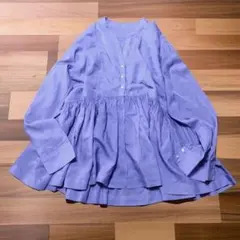 即納　美品　ギャザーたっぷり　ユナイテッドアローズ　全方位映えブラウス　パープル