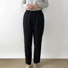 美品 ユナイテッドアローズ イージーパンツ レディース 黒 ウエスト紐