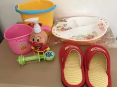 アンパンマン3点セット お風呂グッズ、スリッパ、ランチプレート