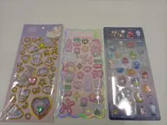 【正規品】未使用サンリオハローキティきらりん ジュエリーステッカー他　3枚セット
