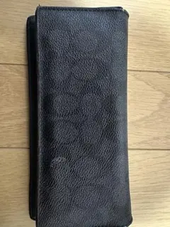 ※即購入⭕️ 味あり　COACH ブラック 長財布 保存袋付き　折りたたみ