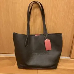 COACH ブラック レザー トートバッグ