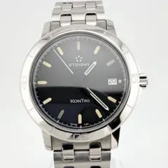 希少 美品 エテルナ コンティキ 1100.41 ブラック メンズ 腕時計 