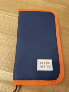 BEAMS DESIGNマルチケース ネイビー/オレンジ