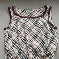 美品 希少 バーバリー ノバチェック レザー フリル ワンピース