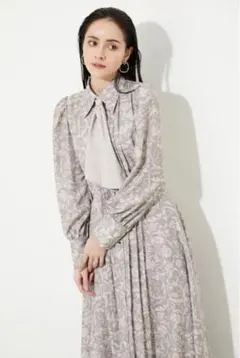 【最終値下げ】リエンダ rienda アラベスクボウタイシャツワンピース M