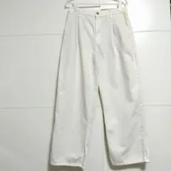 ユニクロ　後ろゴム綿混素材デニムワイドパンツ