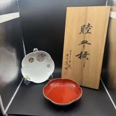未使用 深川製磁 寿赤絵 睦皿揃 梅型 皿 プレート