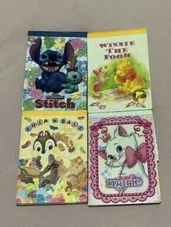 ディズニー メモ帳 (シール付き)4点セット