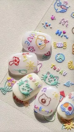 カラフルネイルシール　凹凸あり