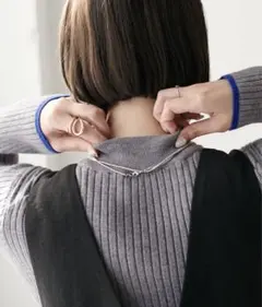 Discoat モチモチリブパイピングハイネック Lサイズ