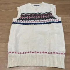45rpmウール100% ノルディック柄 ベスト