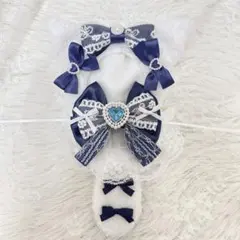 ぬい服 着ぐるみ ちびぐるみ 11cm ねこ 羽付き 紺 ネイビー