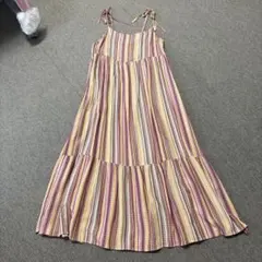 【値下げしました】GUストライプ キャミソール ロングワンピースLサイズ