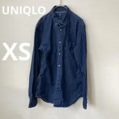 ユニクロ　細身　デニムシャツ　ダンガリーシャツ
