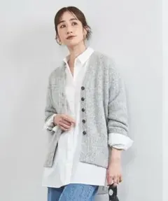 UNITED ARROWSフラッフィ Vネック カーディガン