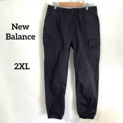 【ニューバランス】カーゴパンツ 2XL 濃グレー 綿 ウエストゴム 無地 ロゴ入のサムネイル