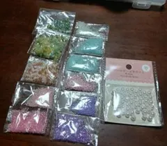中古　多色ビーズセット　12色