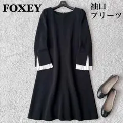 美品✨FOXEYフォクシー　 襟付フレアワンピース　ブラックフォーマル　L 黒 FOXEYのフリマアイテム一覧 美品✨FOXEYフォクシー 襟付フレア