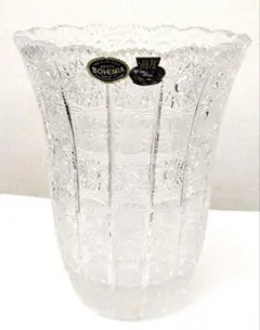 ボヘミアクリスタル 高さ23cm程度　500PK ハンドカット 花瓶 チェコ製のサムネイル