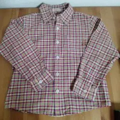 miki HOUSE チェック柄長袖シャツ 120cm