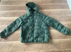 ダークグリーン フード付きキルティングジャケット